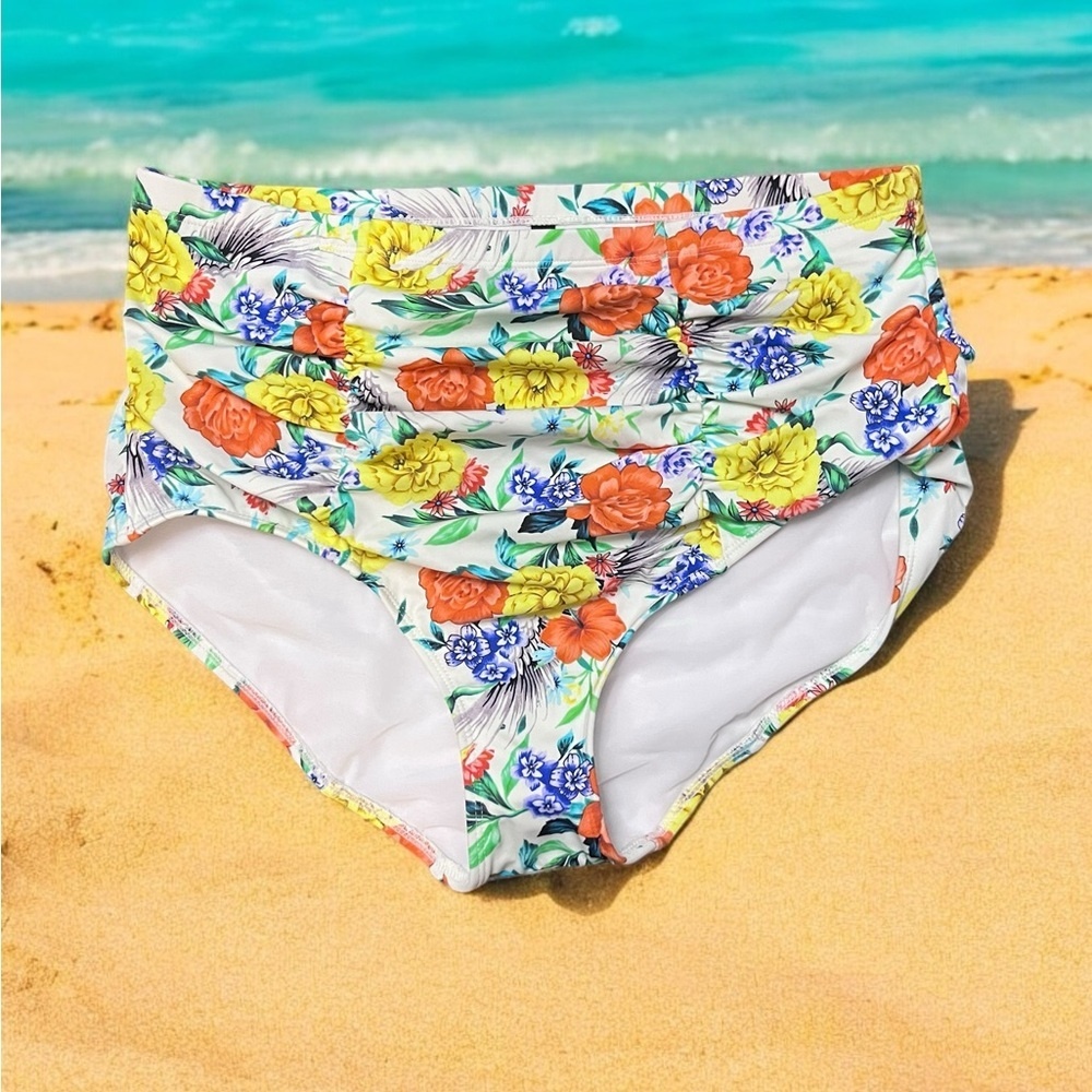 Floral High-Waisted Bikini Bottoms